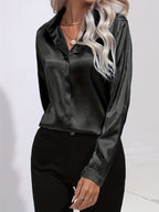 Mira | Women's Satin Long Sleeve Blouse
