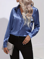 Mira | Women's Satin Long Sleeve Blouse