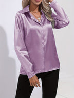 Mira | Women's Satin Long Sleeve Blouse