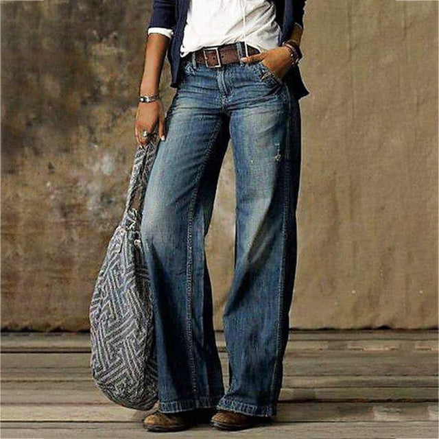 Maddison | Women's Retro Wide-Leg Jeans