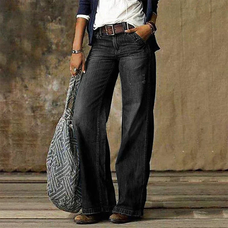 Maddison | Women's Retro Wide-Leg Jeans