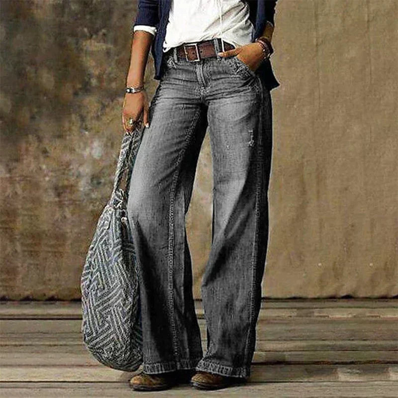 Maddison | Women's Retro Wide-Leg Jeans