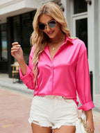 Tessa | Women's Satin Long Sleeve Blouse
